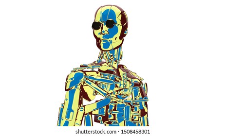 Robot Artificial Intelligence New Retro Wave Stock Illustration ...