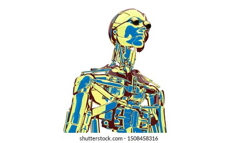 Robot Artificial Intelligence New Retro Wave 스톡 일러스트 1508458334 ...