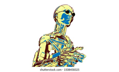 Robot Artificial Intelligence New Retro Wave Stock Illustration ...