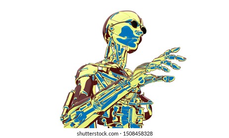 Robot Artificial Intelligence New Retro Wave Stock Illustration ...
