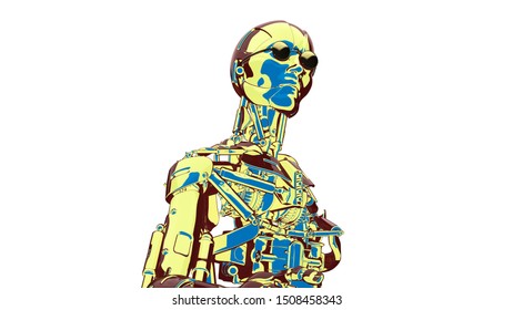 Robot Artificial Intelligence New Retro Wave: Hình minh họa có sẵn ...