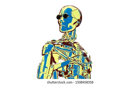 Robot Artificial Intelligence New Retro Wave Stock Illustration ...