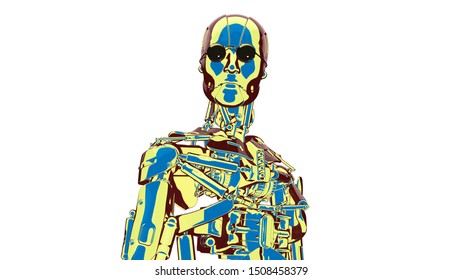 Robot Artificial Intelligence New Retro Wave 스톡 일러스트 1508458298 ...