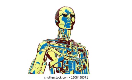 Robot Artificial Intelligence New Retro Wave: ภาพประกอบสต็อก 1508458307 ...