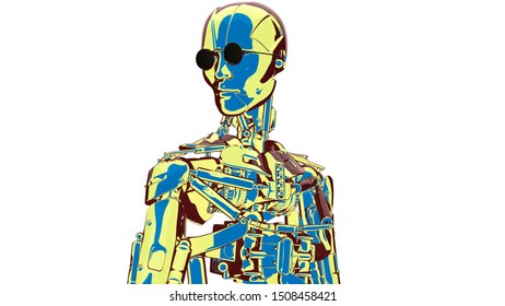Robot Artificial Intelligence New Retro Wave 库存插图 1508458415 | Shutterstock
