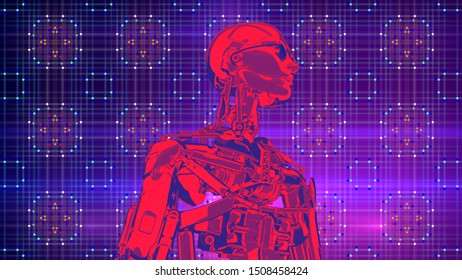 Robot Artificial Intelligence New Retro Wave Stock Illustration ...