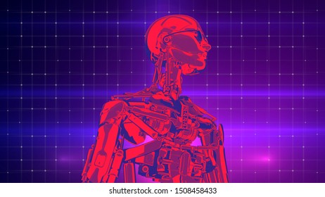 Robot Artificial Intelligence New Retro Wave Stock Illustration ...