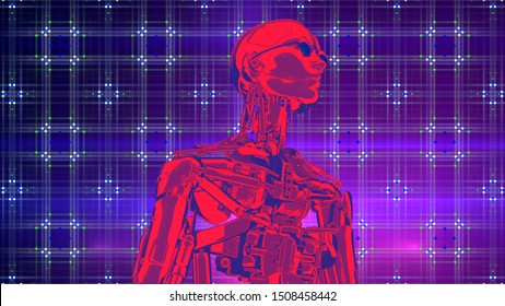 Robot Artificial Intelligence New Retro Wave Stock Illustration ...