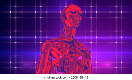 Robot Artificial Intelligence New Retro Wave Stock Illustration ...