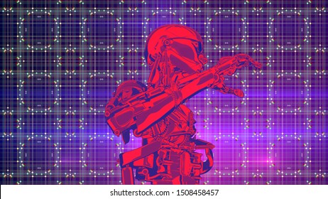 Robot Artificial Intelligence New Retro Wave 스톡 일러스트 1508458457 ...