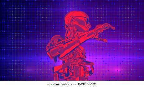 Robot Artificial Intelligence New Retro Wave Stock Illustration ...