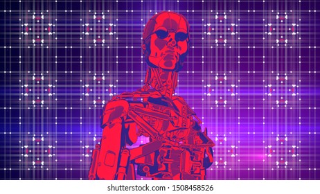 Robot Artificial Intelligence New Retro Wave 스톡 일러스트 1508458523 ...