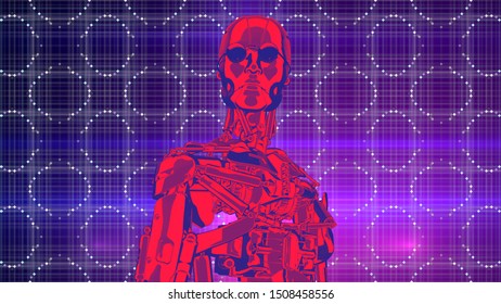 Robot Artificial Intelligence New Retro Wave 스톡 일러스트 1508458532 ...