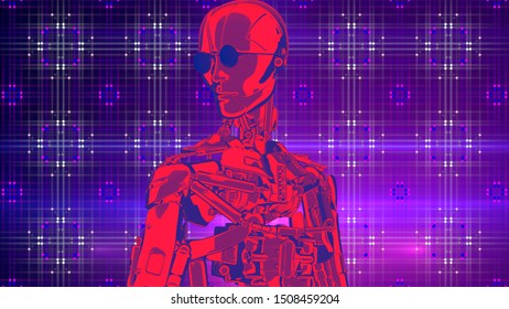Robot Artificial Intelligence New Retro Wave Stock Illustration ...
