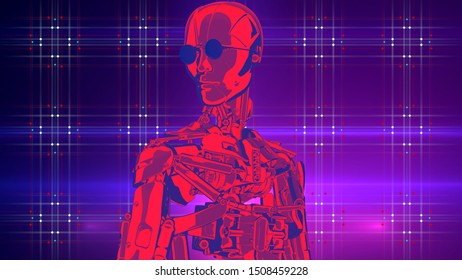 Robot Artificial Intelligence New Retro Wave 스톡 일러스트 1508459228 ...