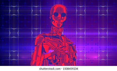 Robot Artificial Intelligence New Retro Wave 스톡 일러스트 1508459234 ...