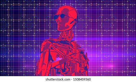 Robot Artificial Intelligence New Retro Wave Stock Illustration ...