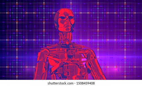 Robot Artificial Intelligence New Retro Wave 스톡 일러스트 1508459408 ...