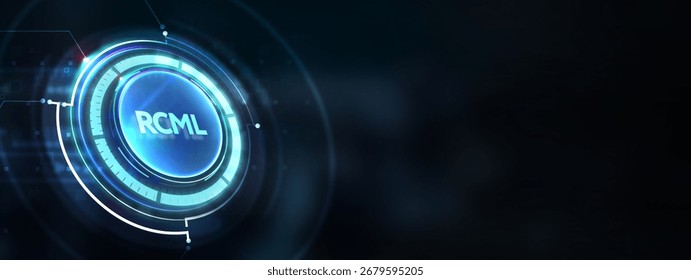 Robot Control Meta Language technology concept. RCML. 3d illustration