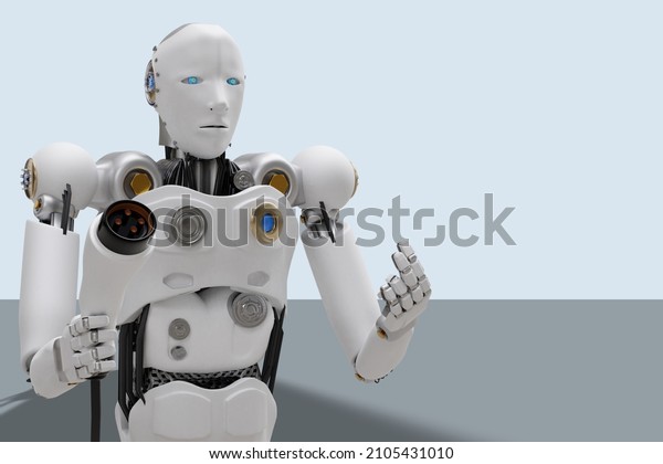 Robot cyber future futuristic humanoid Hi tech\
industry garage EV-car charger recharge refuel electric station\
vehicle transport transportation future transport automotive\
automobile 3D\
RENDER