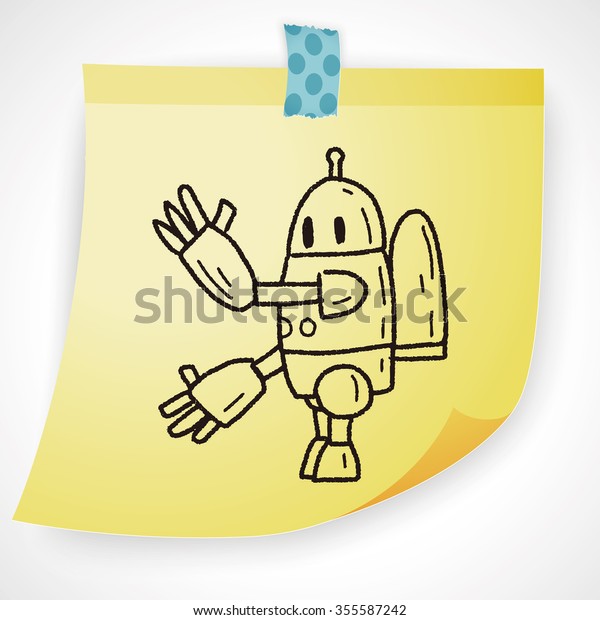 Robot Doodle Stock Illustration 355587242