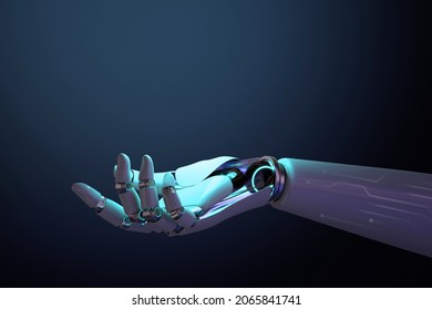 Robot hand 3D background, presenting technology gesture - Shutterstock ID 2065841741