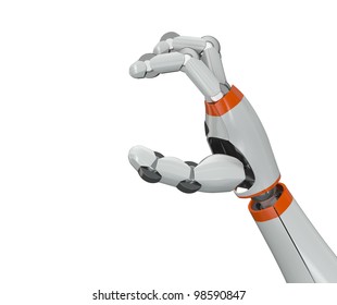 Robot hand holding an empty copy space