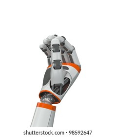 Robot hand holding imaginary object