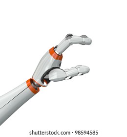 Robot hand holding an imaginary object