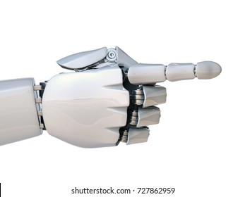 Robot hand pointing with index finger 3d rendering - Shutterstock ID 727862959
