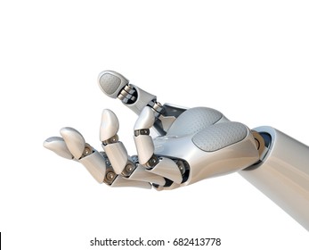 Robot hand reaching gesture or holding object 3d rendering
