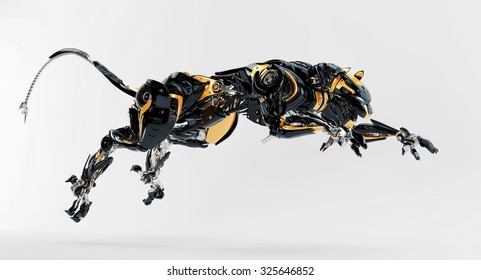 Robot panther jumps