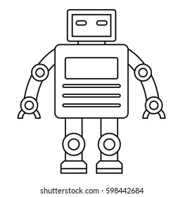 Robot Square Head Icon Outline Illustration Stock Illustration ...