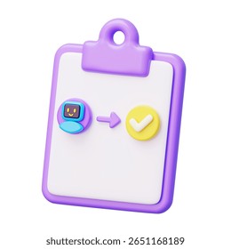Robot task completion checklist illustration