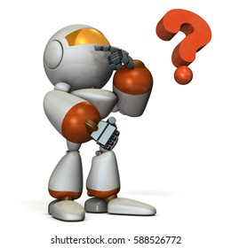 Robot Trying Solve Doubt 3d Illustration Stock Illustration 588526772 ...