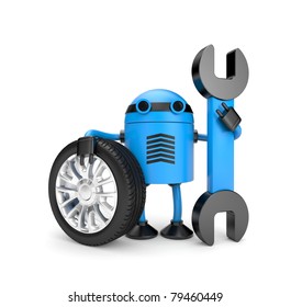 Robot worker with spanner