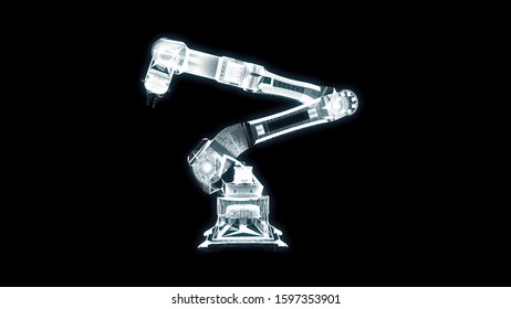 Robotic arm Hand Hologram Wireframe. Nice 3D Render on a black background - Powered by Shutterstock - Get 15% off with code: PIKWIZARD15
