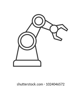 Robotic Arm Line Icon On White Background