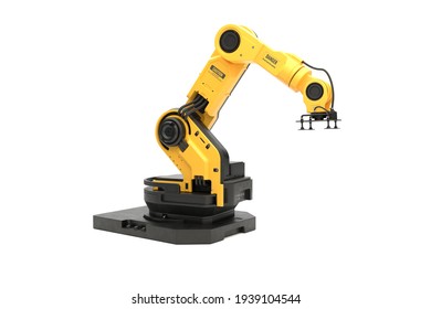 The robotic arm on white background with clipping path. 3D illustration