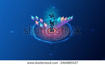 Robotic Process Automation Concept - Technology that Enables the Automation of Repetitive Tasks by Using Software Robots or Bots - RPA - 3D Illustration