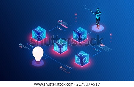 Robotic Process Automation and Workflow Automation Concept - Automating the Flow of Tasks Across Work-related Activities in Accordance with Defined Business Rules - 3D illustration