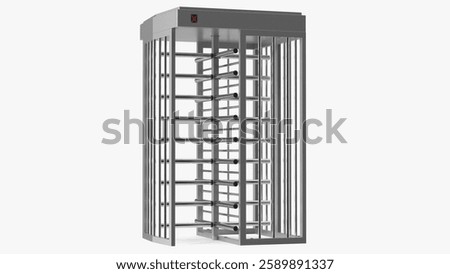 Robust full height turnstile design for enhanced security control in restricted areas.