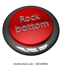 Rock Bottom Button, Isolated Over White, 3d Render