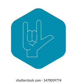 Rock Gesture Icon Outline Illustration Rock Stock Illustration ...