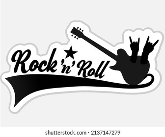 Rock N Roll Banner Logo Emblem Stock Illustration 2137147279 | Shutterstock