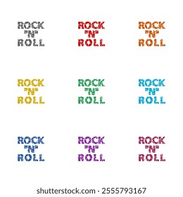  Rock n roll  icon isolated on white background. Set icons colorful - Powered by Shutterstock