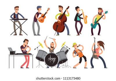 Rock Pop Musicians Vector Cartoon Characters Stock Vector (Royalty Free ...