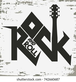 Rock Roll Music Grunge Print Vintage Stock Vector (Royalty Free) 511691809