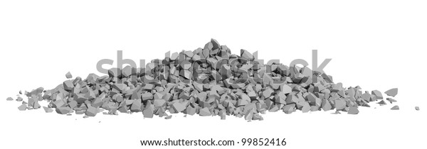 白い背景に小さな山に石の瓦礫と小石 のイラスト素材