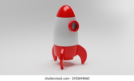 Rocket design side view - 3d illustration renderings.